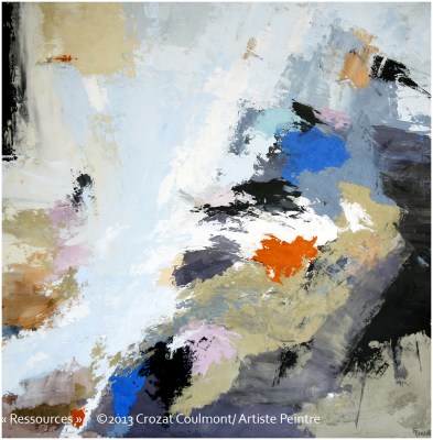 Tableau d'Art Abstrait- Peinture Unique (Enduit de Chaux/ bois)